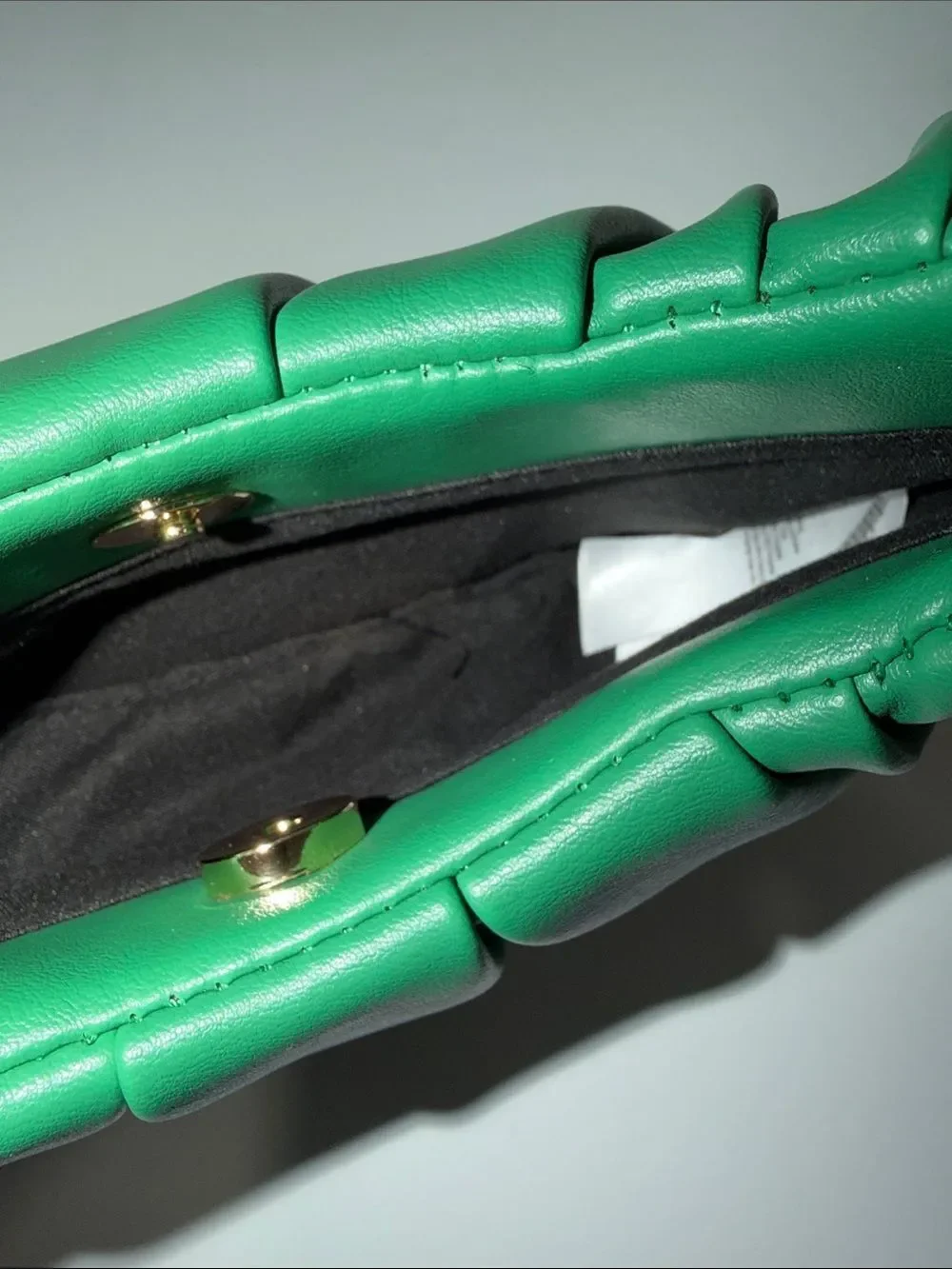 PLT Kelly Green Faux Leather Pleated Ruched Handle Mini Hobo Purse Bag